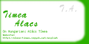 timea alacs business card